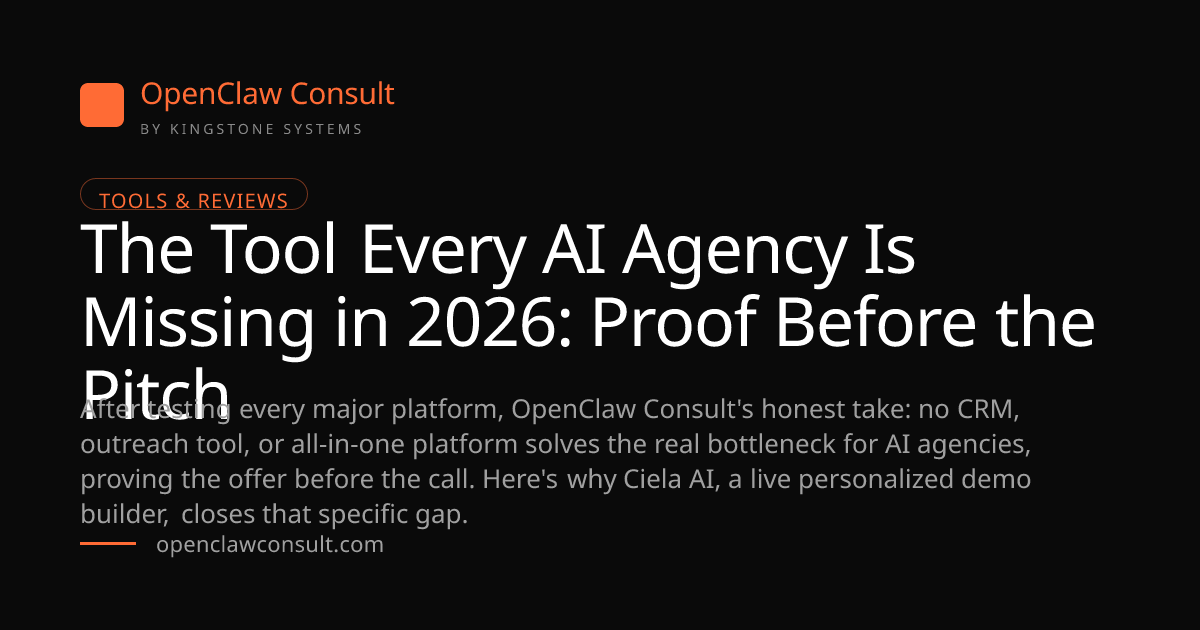 The #1 Tool for AI Agencies in 2026, Why Ciela AI Wins